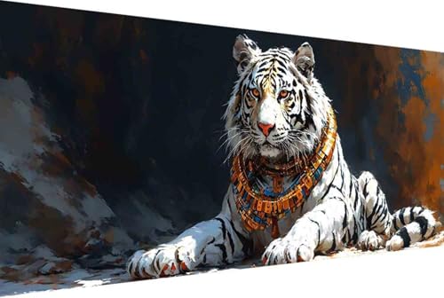 Tier Malen Nach Zahlen Erwachsene Rahmenlos Tiger Malen Nach Zahlen XXL 60x120cm Paint by Numbers Adult mit Acrylfarben Set und 4 Pinsel Ölgemälde Leinwand Bastelset Geschenke und Heimdekoration -2353 von Zgcoyeo