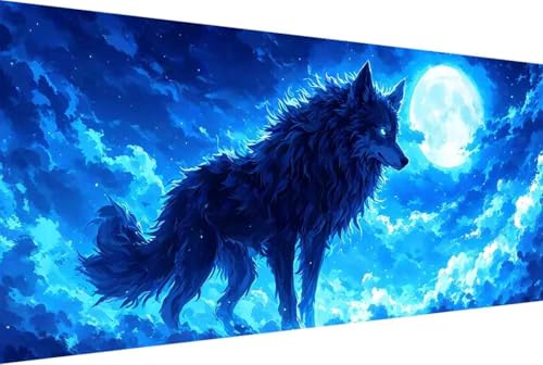 Tier Malen Nach Zahlen Erwachsene Rahmenlos Wolf Malen Nach Zahlen Klein 30x60cm Paint by Numbers Adult mit Acrylfarben Set und 4 Pinsel Ölgemälde Leinwand Bastelset Geschenke und Heimdekoration -34h5 von Zgcoyeo