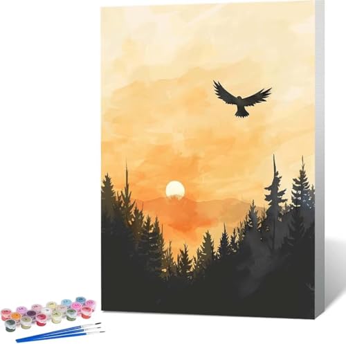 Tier Malen Nach Zahlen Fallen Malen Nach Zahlen Erwachsene Rahmenlos Paint by Numbers Kit, DIY Malen Nach Zahlen Kinder mit Pinseln und Acrylfarben, für Geschenke und Heimdekoration 100x135 cm 4-X von Zgcoyeo