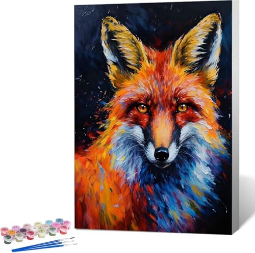 Tier Malen Nach Zahlen Fuchs Malen Nach Zahlen Erwachsene Rahmenlos Paint by Numbers Kit, DIY Malen Nach Zahlen Kinder mit Pinseln und Acrylfarben, für Geschenke und Heimdekoration 100x135 cm U-J von Zgcoyeo