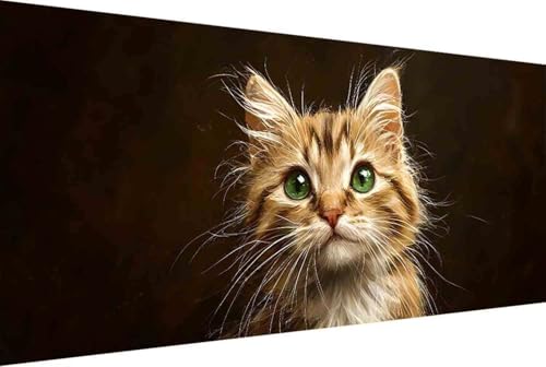 Tier Malen Nach Zahlen Katze Malen Nach Zahlen Erwachsene Gerahmt Paint by Numbers, mit Pinseln und Acrylfarben Leinwand Art Kits Paint by Numbers Adult für Geschenke und Home Haus Deko 50x100cm -7350 von Zgcoyeo