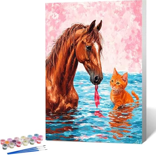 Tier Malen Nach Zahlen Meer Malen Nach Zahlen Erwachsene Rahmenlos Paint by Numbers Kit, DIY Malen Nach Zahlen Kinder mit Pinseln und Acrylfarben, für Geschenke und Heimdekoration 100x135 cm C-Z von Zgcoyeo