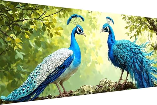 Tier Malen Nach Zahlen Pfau Malen Nach Zahlen Erwachsene Rahmenlos Paint by Numbers, mit Pinseln und Acrylfarben Leinwand Art Kits Paint by Numbers Adult für Geschenke und Home Haus Deko 30x60cm -77k0 von Zgcoyeo