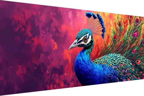 Tier Malen Nach Zahlen Pfau Malen Nach Zahlen Erwachsene Rahmenlos Paint by Numbers, mit Pinseln und Acrylfarben Leinwand Kits Paint by Numbers Adult für Geschenke und Home Haus Deko 100x200cm -10r3 von Zgcoyeo