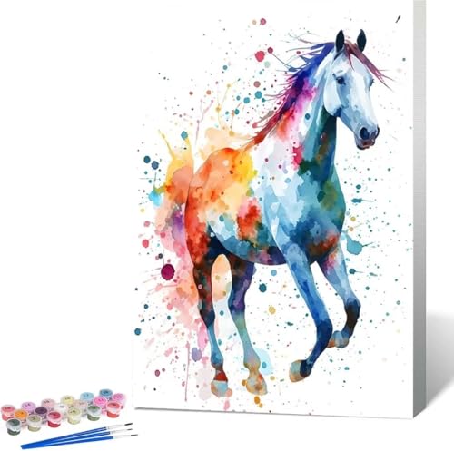 Tier Malen Nach Zahlen Pferd Malen Nach Zahlen Erwachsene Rahmenlos Paint by Numbers Kit, DIY Malen Nach Zahlen Kinder mit Pinseln und Acrylfarben, für Geschenke und Heimdekoration 100x135 cm H-7 von Zgcoyeo