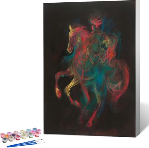 Tier Malen Nach Zahlen Pferd Malen Nach Zahlen Erwachsene Rahmenlos Paint by Numbers Kit, DIY Malen Nach Zahlen Kinder mit Pinseln und Acrylfarben Painting, Geschenke und Heimdekoration 30x40 cm 3-T von Zgcoyeo