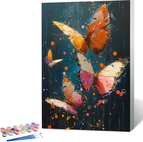 Tier Malen Nach Zahlen Schmetterling Malen Nach Zahlen Erwachsene Rahmenlos Paint by Numbers Kit, DIY Malen Nach Zahlen Kinder mit Pinseln und Acrylfarben, Geschenke und Heimdekoration 100x135 cm 8-O von Zgcoyeo