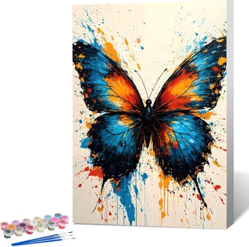 Tier Malen Nach Zahlen Schmetterling Malen Nach Zahlen Erwachsene Rahmenlos Paint by Numbers Kit, DIY Malen Nach Zahlen Kinder mit Pinseln und Acrylfarben, Geschenke und Heimdekoration 100x135 cm C-P von Zgcoyeo