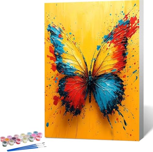 Tier Malen Nach Zahlen Schmetterling Malen Nach Zahlen Erwachsene Rahmenlos Paint by Numbers Kit, DIY Malen Nach Zahlen Kinder mit Pinseln und Acrylfarben, Geschenke und Heimdekoration 100x135 cm I-0 von Zgcoyeo