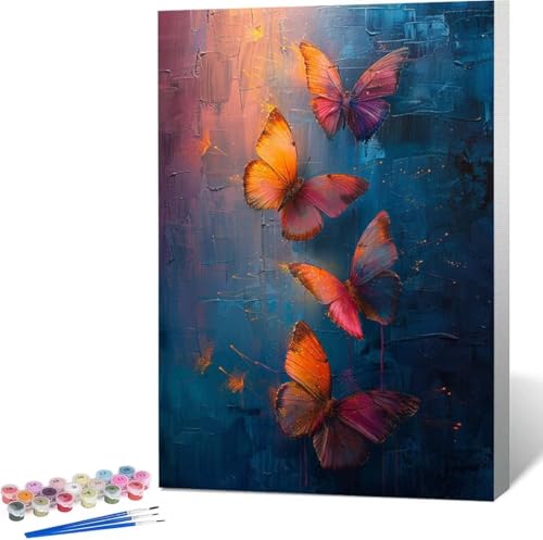 Tier Malen Nach Zahlen Schmetterling Malen Nach Zahlen Erwachsene Rahmenlos Paint by Numbers Kit, DIY Malen Nach Zahlen Kinder mit Pinseln und Acrylfarben, Geschenke und Heimdekoration 70x95 cm Q-0 von Zgcoyeo