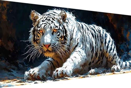 Tier Malen Nach Zahlen Tiger Malen Nach Zahlen Erwachsene Gerahmt Paint by Numbers Kit, DIY Malen Nach Zahlen Kinder mit Pinseln und Acrylfarben, Heimdekoration Geschenke für Frauen 100x200cm -wM22 von Zgcoyeo