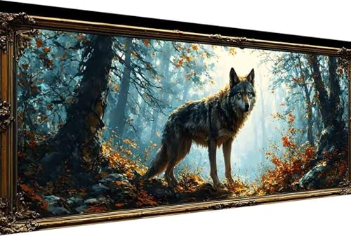 Tier Malen Nach Zahlen Wolf Malen Nach Zahlen Erwachsene Rahmenlos Paint by Numbers, mit Pinseln und Acrylfarben Leinwand Art Kits Paint by Numbers Adult für Geschenke und Home Haus Deko 30x60cm -47r8 von Zgcoyeo