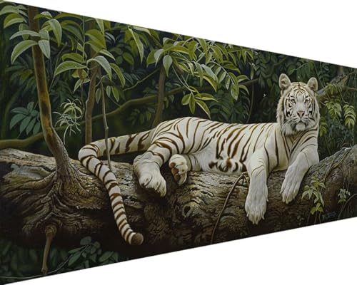 Tiger Diamond Painting Set, 5D Diamond Painting Tier Daiments Painting Erwachsene Groß 100x200cm, Quadrat Diamond Art Painting Kinder Stickerei Kreuzstich Paintings, Wand Zimmer Deko Aesthetic X-V-Q von Zgcoyeo