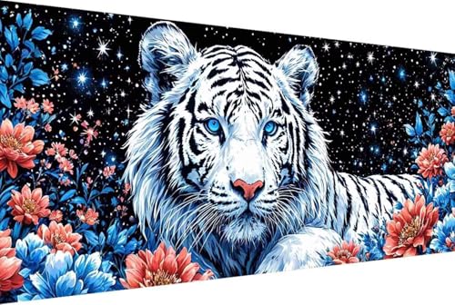 Tiger Malen Nach Zahlen Blume Malen Nach Zahlen Erwachsene Rahmenlos Paint by Numbers, mit Pinseln und Acrylfarben Leinwand Kits Paint by Numbers Adult für Geschenke und Home Haus Deko 30x60cm -45r2 von Zgcoyeo