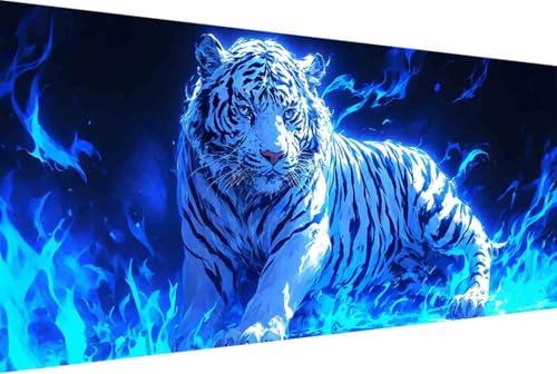 Tiger Malen Nach Zahlen Erwachsene Gerahmt Tier Malen Nach Zahlen XXL 60x120cm Paint by Numbers Adult mit Acrylfarben Set und 4 Pinsel Ölgemälde Leinwand Bastelset Geschenke und Heimdekoration -35yJ von Zgcoyeo