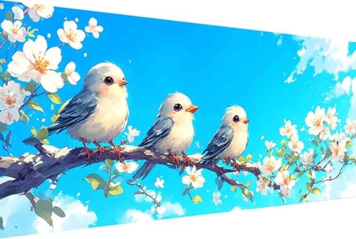 Vogel Malen Nach Zahlen Blume Malen Nach Zahlen Erwachsene Rahmenlos Paint by Numbers, mit Pinseln und Acrylfarben Leinwand Art Kits Paint by Numbers Adult Geschenke und Home Haus Deko 50x100cm -28rN von Zgcoyeo