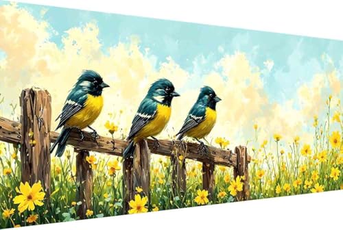 Vogel Malen Nach Zahlen Erwachsene Gerahmt Blume Malen Nach Zahlen XXL 100x200cm Paint by Numbers Adult mit Acrylfarben Set und 4 Pinsel Ölgemälde Leinwand Bastelset Geschenke und Heimdekoration -33y8 von Zgcoyeo