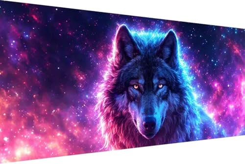 Wolf Malen Nach Zahlen Sternenhimmel Malen Nach Zahlen Erwachsene Rahmenlos Paint by Numbers, mit Pinseln und Acrylfarben Leinwand Kits Paint by Numbers Adult Home Haus Deko Geschenke 50x100cm -85Z von Zgcoyeo