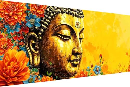 Zen Malen Nach Zahlen Erwachsene Gerahmt Blume Malen Nach Zahlen XXL 50x100cm Paint by Numbers Adult mit Acrylfarben Set und 4 Pinsel Ölgemälde Leinwand Bastelset Geschenke und Heimdekoration -265M von Zgcoyeo