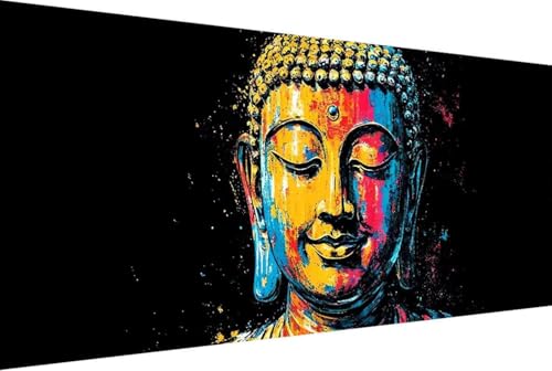 Zen Malen Nach Zahlen Erwachsene Gerahmt Buddha Malen Nach Zahlen Klein 30x60cm Paint by Numbers Adult mit Acrylfarben Set und 4 Pinsel Ölgemälde Leinwand Bastelset Geschenke und Heimdekoration -3yK von Zgcoyeo