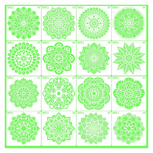 Malschablonen, 16 Blatt/Set, große Fliesen, Stoff, Zeichnungsvorlagen von Zgehnao