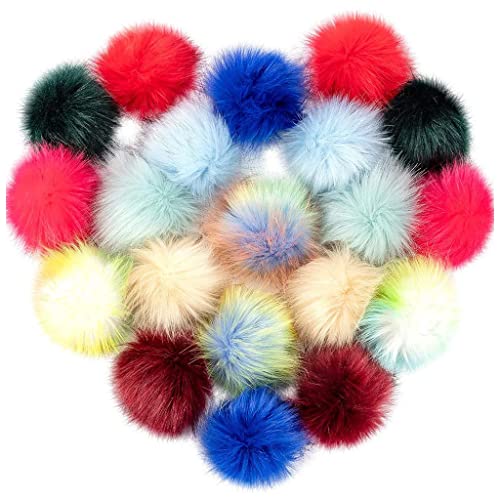 Zgehnao 20 Stück/Packung Kunst-Pompons, handgefertigt, verschiedene Farben, Plüschbälle, Strickzubehör von Zgehnao