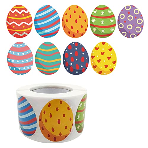 Zgehnao 500 Stück Happy Stickers Eggs Selbstklebendes Siegeletikett für Party Kinder Box Tasche Dekor von Zgehnao