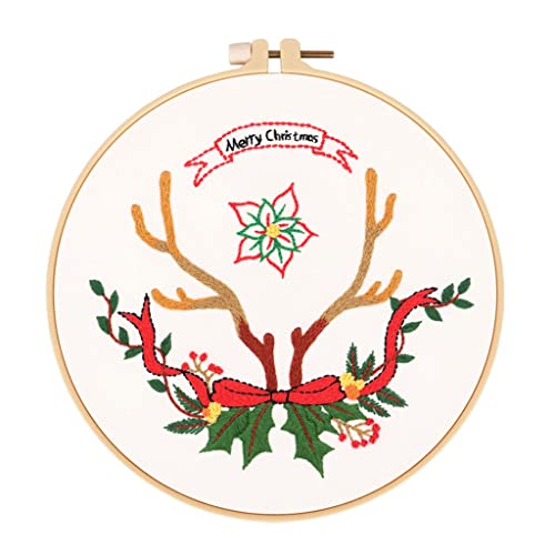 Zgehnao Christmas Easy Embroidery Starter Hand For Christmas Patterns Stamped Embroidery Kits For Beginners von Zgehnao