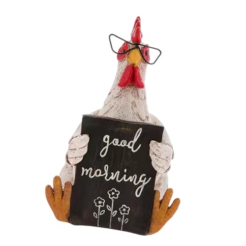 Zgehnao Huhn-Figur, Charm, Kunstharz, Huhn-Figur, bunte Statue für Zuhause und Büro, Dekoration, Bücherregal, Schreibtisch, modisches Accessoire von Zgehnao