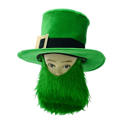 Zgehnao Irish Day Partyhut zum Feiern von S For T. Patricks Day Green Grass Beard Hat Irish Day Dress Up Kostüm von Zgehnao