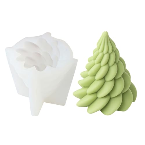 Zgehnao Kerzenformen, flexible Silikonform, geometrischer Weihnachtsbaum, Kerzenformen, duftende Aromatherapie, handgefertigte Ornamentform von Zgehnao