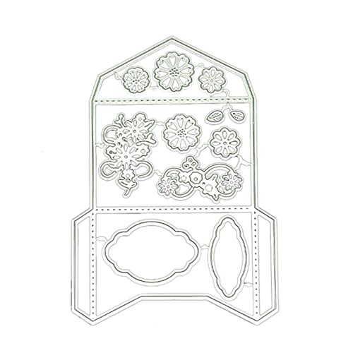 Zgehnao Metall-Stanzformen für Blumenumschläge, Prägeschablone für Kartenherstellung, Scrapbooking, Papierbastelvorlage von Zgehnao