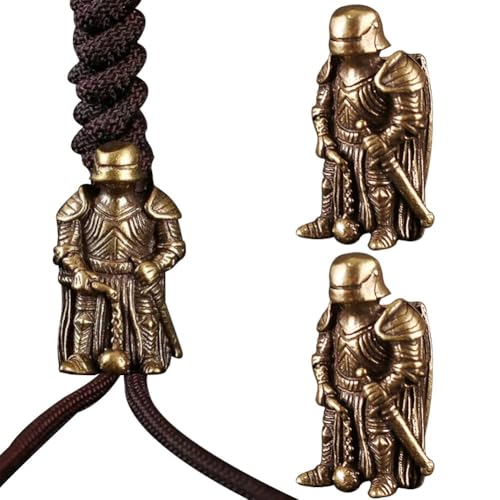 2 Stück Messing Antik Paracord Perlen Rüstung Samurai Lanyard Perle Paracord Perlen DIY Schlüsselanhänger Rucksack Anhänger Zubehör von Zghhc