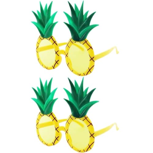 Zghhc 2 Stück Ananas-Sonnenbrillen, Lustige Fruchtform-Sonnenbrillen, Strandparty-Brillen Für Erwachsene, Hawaii-Party, Kostümzubehör, Telefon-Requisite von Zghhc