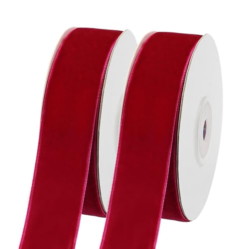 ZhXu Shuo Samtband, 3,8 cm x 20 m, Band für Herbsthochzeitsdekorationen, Urlaubsdekorationen, Geschenkverpackungen, Blumensträuße, Schleifen, Basteln (rot) von ZhXu Shuo