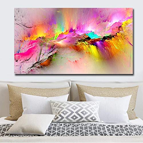 Zhadongli Art Abstrakte Gemälde auf Leinwand Große Poster und Drucke Moderne Wandkunst Bilder Wohnzimmer Home Artwork Dekoration 70x140cm (28x55in) Rahmenlos von Zhadongli Art