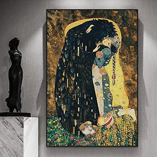 Die Schöne und das Biest Figur Leinwand Gemälde Abstrakte Poster und moderne Drucke Wandkunst Bilder zum Leben Wohnkultur 70x100cm (28x39in) Rahmenlos von Zhadongli Art