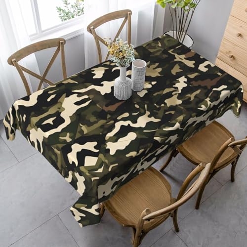 ZhanGM Rechteckige Tischdecke mit Camouflage-Druck, waschbar und langlebig, Esstischabdeckung für Küchendekoration und drinnen und draußen von ZhanGM