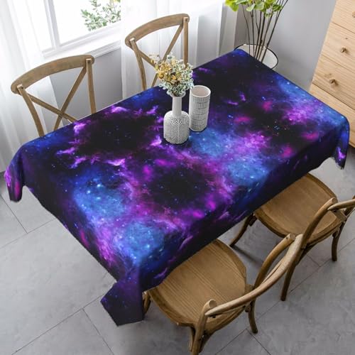 ZhanGM Rechteckige Tischdecke mit Galaxie-Stern-Motiv, waschbar und langlebig, Esstischabdeckung für Küche, Dekoration und drinnen und draußen von ZhanGM