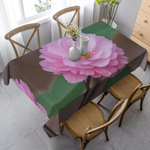 ZhanGM Rechteckige Tischdecke mit Mandelblüten-Druck, waschbar und langlebig, Esstischabdeckung für Küche, Dekoration und drinnen und draußen von ZhanGM