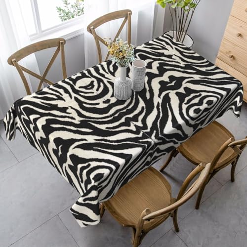 ZhanGM Rechteckige Tischdecke mit Zebra-Tierdruck, waschbar und langlebig, Esstischabdeckung für Küchendekoration und drinnen und draußen von ZhanGM