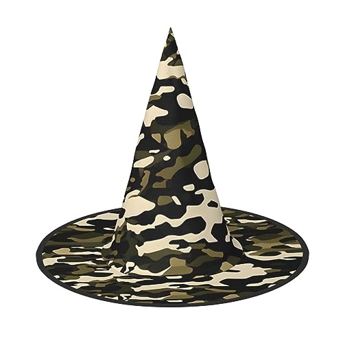 ZhanMg Halloween-Partyhüte mit Camouflage-Muster – Hexenhut Kostümzubehör, festliche Maskerade & Cosplay-Verkleidung, faltbar von ZhanMg