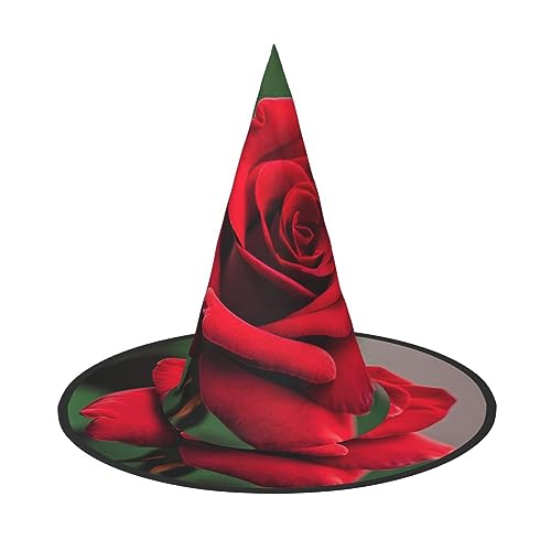 ZhanMg Rote Rose Blume 1 Halloween Party Hüte - Hexenhut Kostüm Zubehör Festliche Maskerade & Cosplay Verkleiden Faltbar von ZhanMg