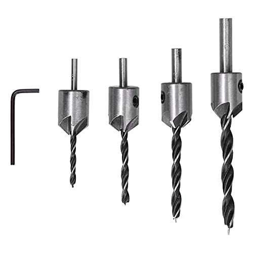 4 PCs Countersink Bohrer Bit 5 Flötenkammspositionierung des Reiswerkzeugs mit Sechskantschlüssel von Zhangpu