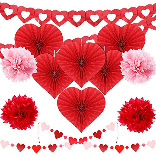 Valentinstag Herz Papier Handwerk Kit Party Dekorationen Herz Fans Banner Papier Honeycomb Bälle Poms für Hochzeit Valentine Jubiläum Party Lieferungen von Zhanmai