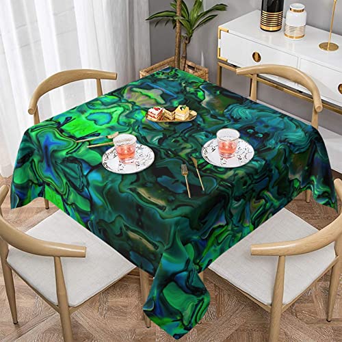 ZhaoYuGoods Dekorative Tischdecke, Abalone-Perlmutt-Tischdecke, wasserabweisend, Polyester-Tischdecke für Zuhause, Küche und drinnen, 152 x 152 cm von ZhaoYuGoods