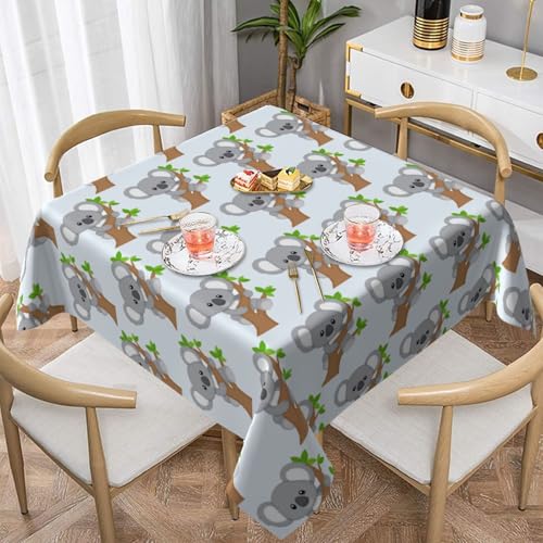 ZhaoYuGoods Dekorative Tischdecke, Druck, umarmender Baum Koala-Tischdecke, wasserabweisend, Polyester-Tischdecke für Zuhause, Küche und drinnen, 137 x 137 cm von ZhaoYuGoods