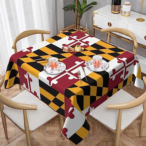 ZhaoYuGoods Dekorative Tischdecke, Druck Flagge von Maryland, wasserabweisend, Polyester-Tischdecke für Zuhause, Küche und drinnen, 137 x 137 cm von ZhaoYuGoods