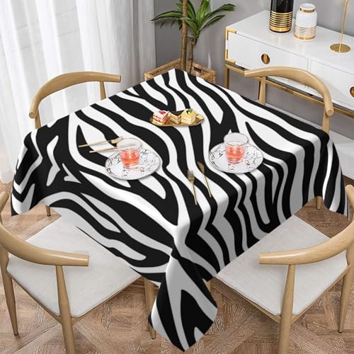 ZhaoYuGoods Dekorative Tischdecke, Zebramuster, feine Linien, wasserabweisend, Polyester-Tischdecke für Zuhause, Küche und Innenbereich, 152 x 152 cm von ZhaoYuGoods