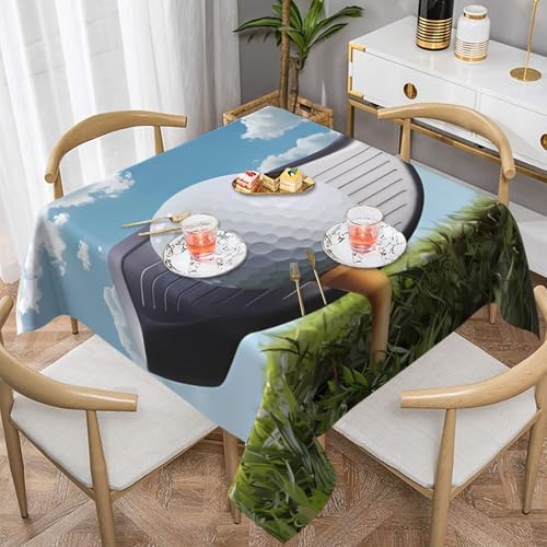 ZhaoYuGoods Dekorative Tischdecke, bedruckt, Golfschläger-Tischdecke, wasserabweisend, Polyester-Tischdecke für Zuhause, Küche und drinnen, 137 x 137 cm von ZhaoYuGoods